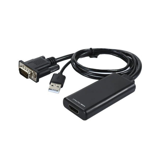 VGA To 1080p HDMI Adapter Cable With USB Auido And Power Support