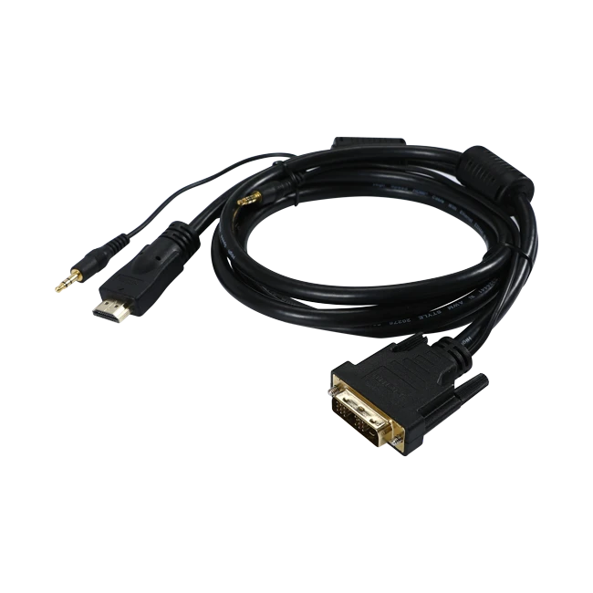 DVI-D Male To HDMI Male Cable With 3.5mm Audio