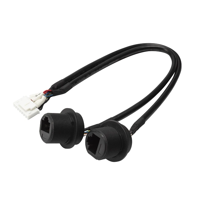 Waterproof Dual RJ45 Ethernet Female To USB Housing Terminal End Adapter Cable