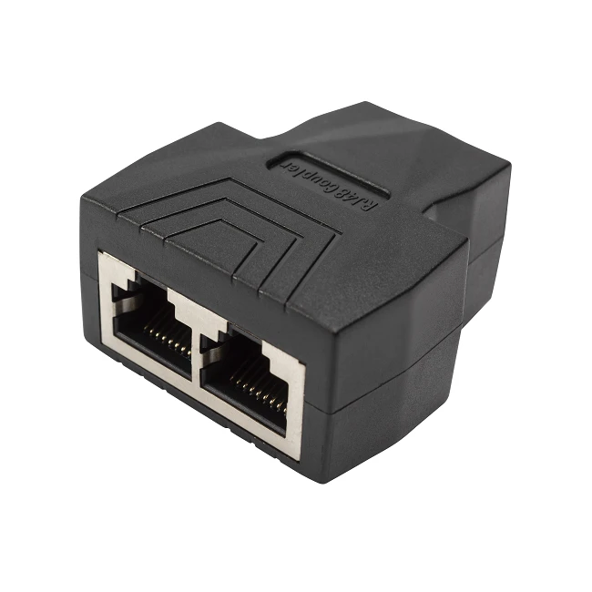 RJ45 1 To 2 Port Female Splitter Network Adapter 8P8C Extender With PCB Board Inside