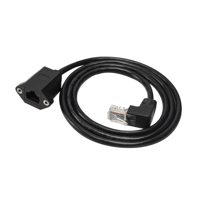 Downward 90°Angle RJ45 LAN Network Panel Mount Extension Cable