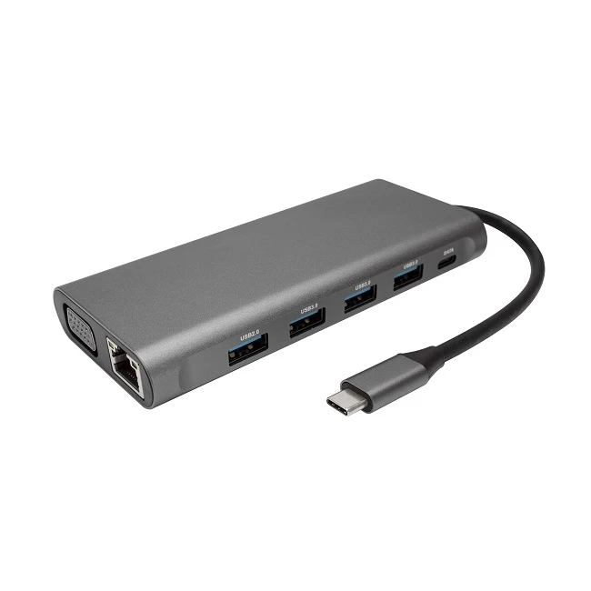 12-In-1 USB-C Hub Docking Station With Ethernet/USB3.0/PD/HDMI/VGA/SD/TF Card Readers/3.5mm Port, Compatible With Type C Devices