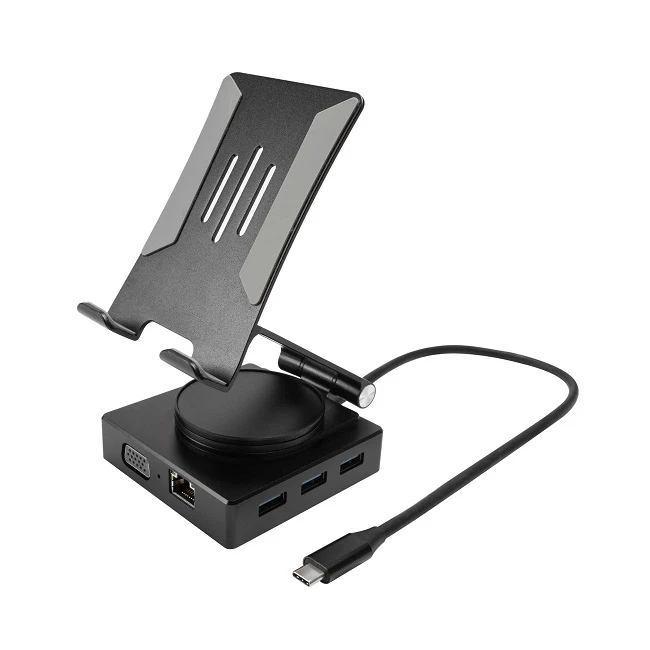 10-In-1 USB C Docking Station With 360°Rotatable Bracket