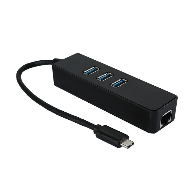 Black Assembled Shell USB C Hub With Ethernet