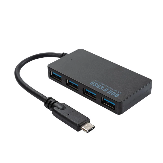 USB C To 4 Ports USB 3.0 Hub With DC Port