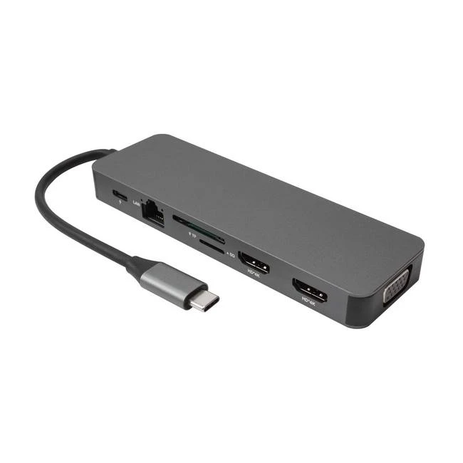 13 In 1 Type C Hub Multiport Adapter Dongle With 2 Monitors