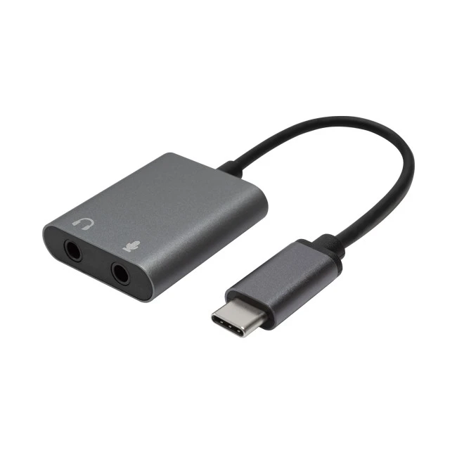 2 In 1 USB-C Adapter To Headphone Jack Aux Audio Splitter Cable