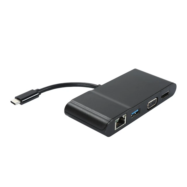 USB C To HDMI VGA USB A And RJ45 Multiport Adapter