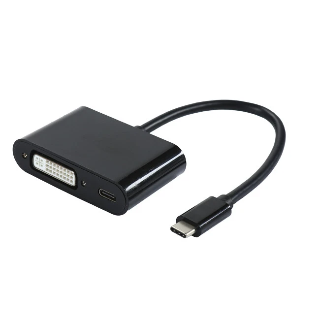 USB Type-C To DVI-I Adapter With Power Charging