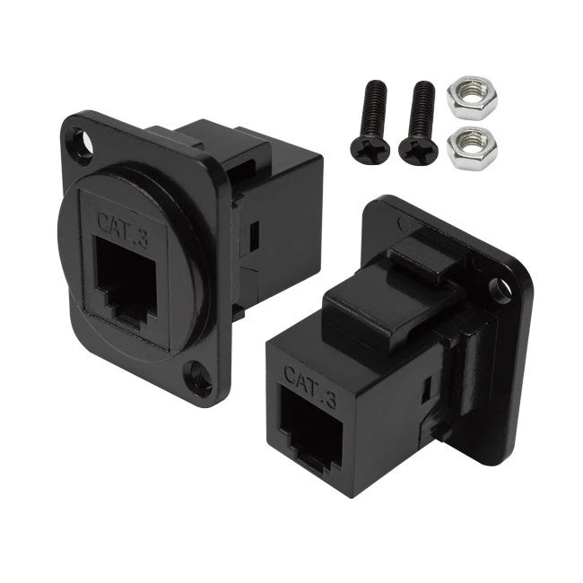 RJ11 Panel Mount Extender Jack Feedthrough Connector