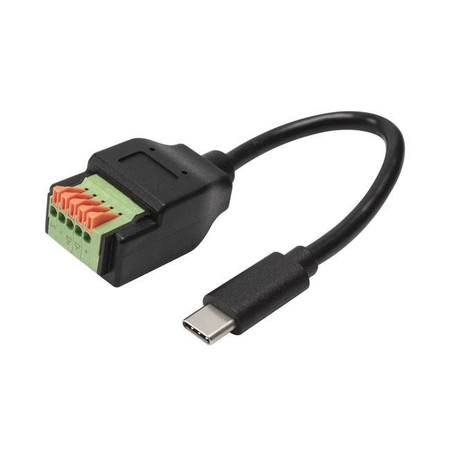 USB C Male To 5pins Terminal Block Cable With Push Button