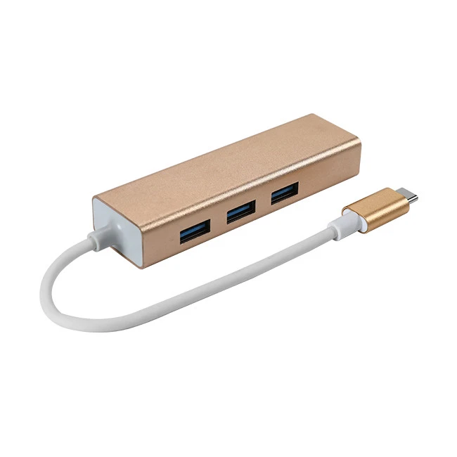USB 3.1 Type C To 3 USB Ports Hub with Ethernet