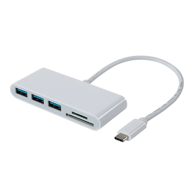 USB C To 3 USB Ports Hub with Card Reader