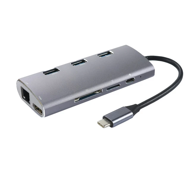 8 in 1 USB Type C Hub with Network and HDMI