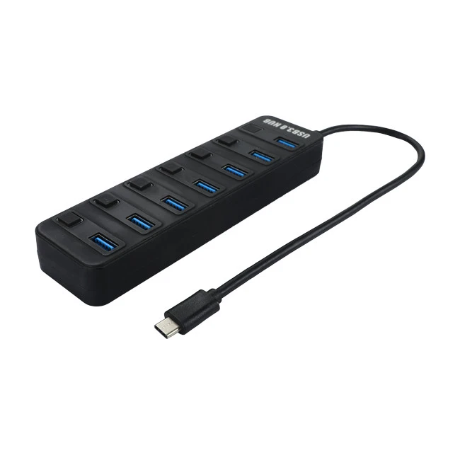 USB C To 7 Port USB 3.0 HUB with Individual On\Off Switches