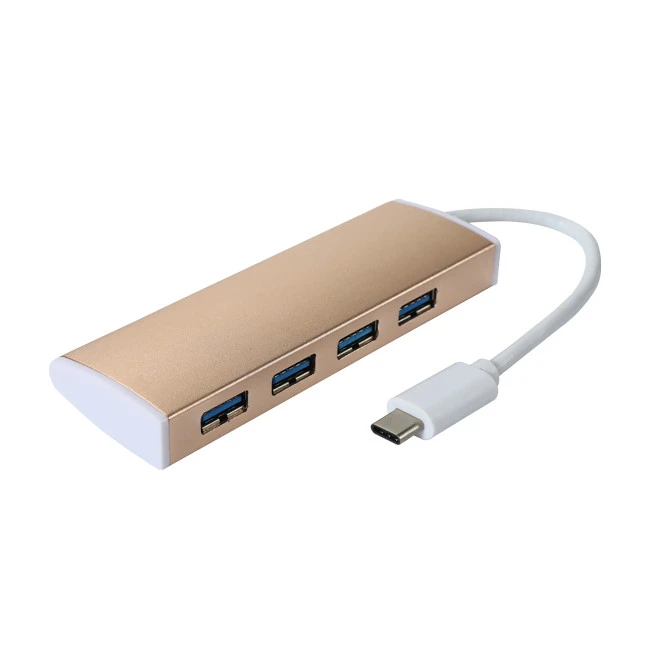 Golden shell Type C To 4 Port USB 3.0 HUB