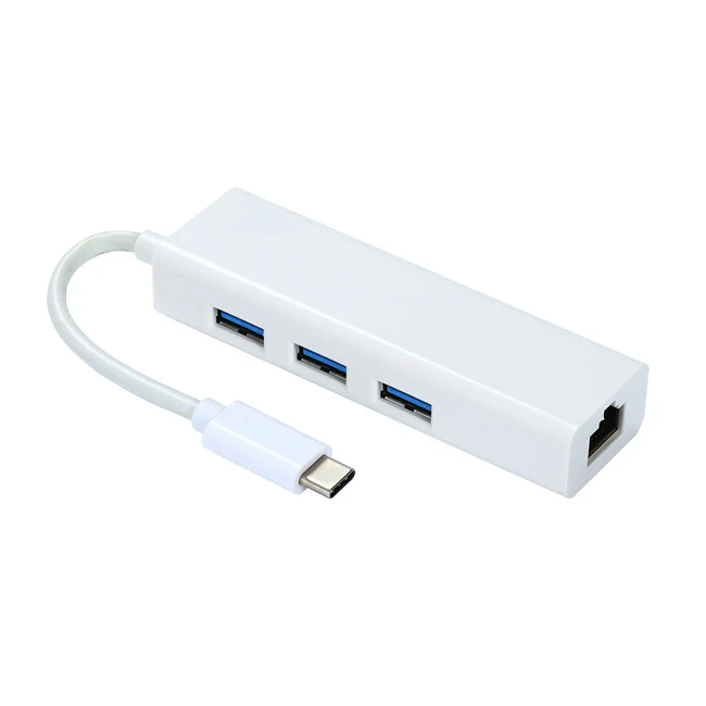White Assembled USB C HUB over Ethernet
